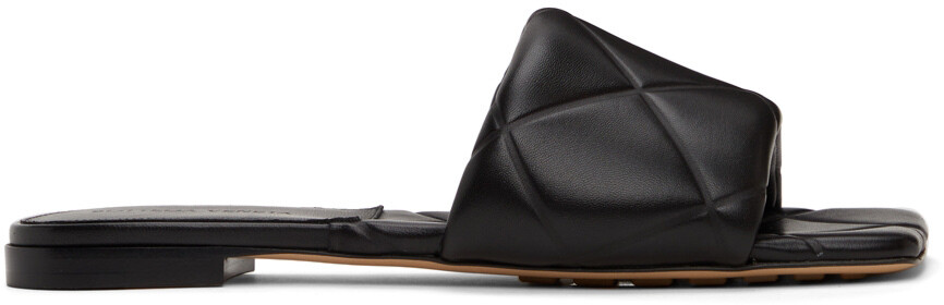 

Черные дутые сандалии на плоской подошве Lido Bottega Veneta