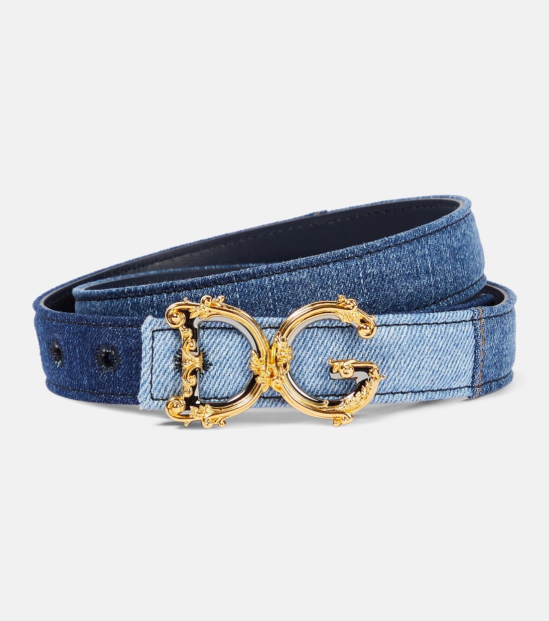 

Кожаный джинсовый ремень Dolce&Gabbana, синий