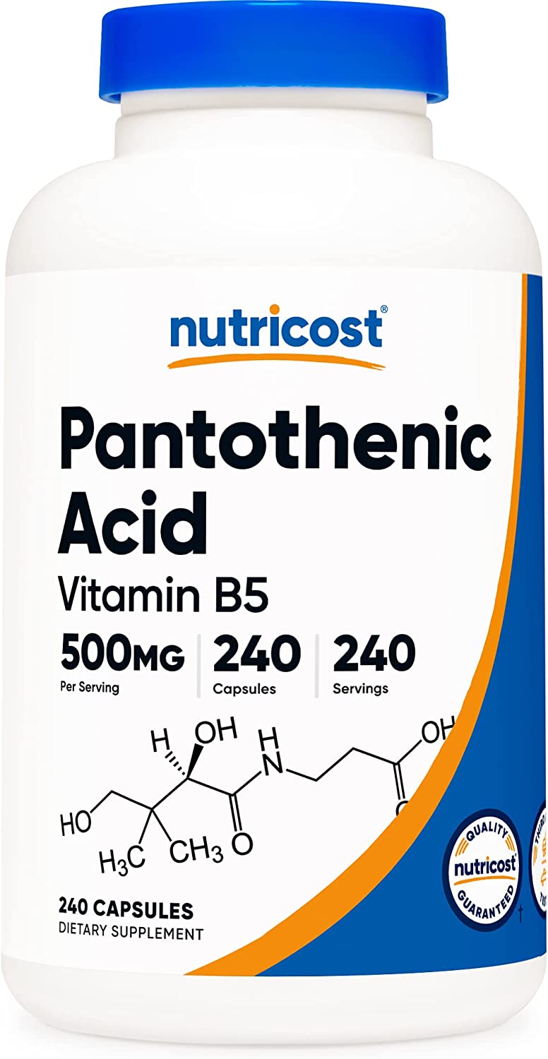 Пантотеновая кислота (Витамин В5) Nutricost, 240 капсул