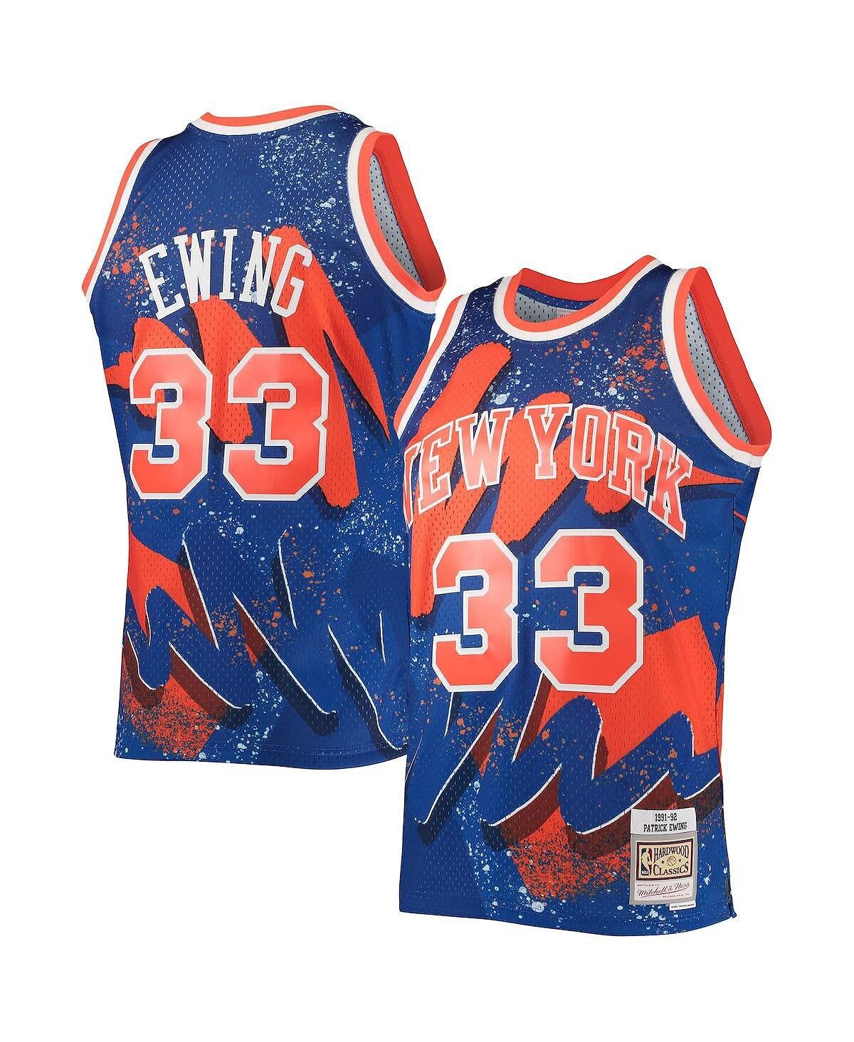 

Мужской синий трикотаж new york knicks hardwood classics 1991 hyper hoops swingman от патрика юинга Mitchell & Ness, синий