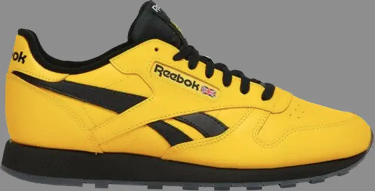 

Кроссовки classic leather 'toxic yellow black' Reebok, желтый