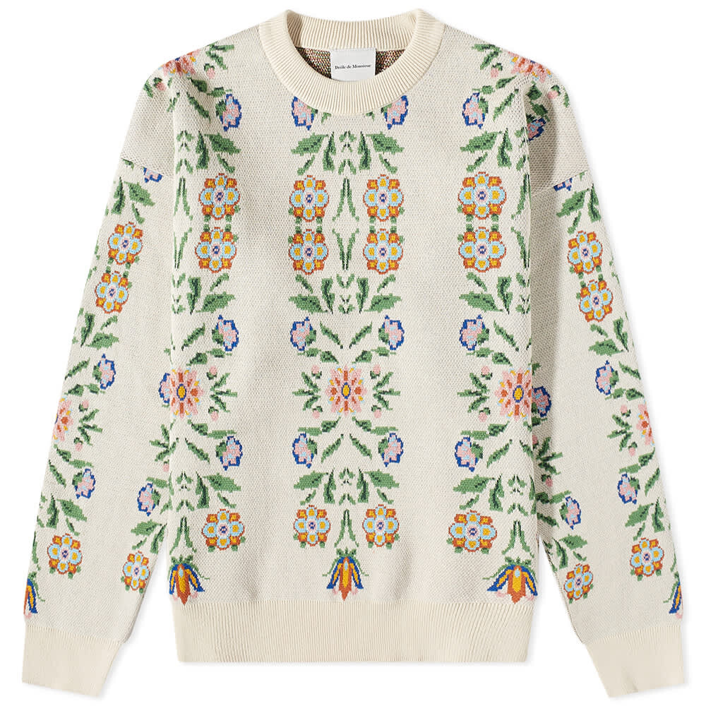 

Джемпер Drôle de Monsieur Ornament Crew Knit, Серый