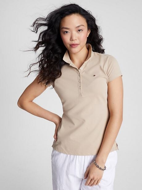 

Футболка-поло Tommy Hilfiger Slim Fit, светло-бежевый