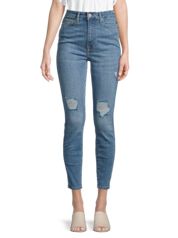 

Джинсы Скинни 7 For All Mankind Aubrey с высокой посадкой, голубой