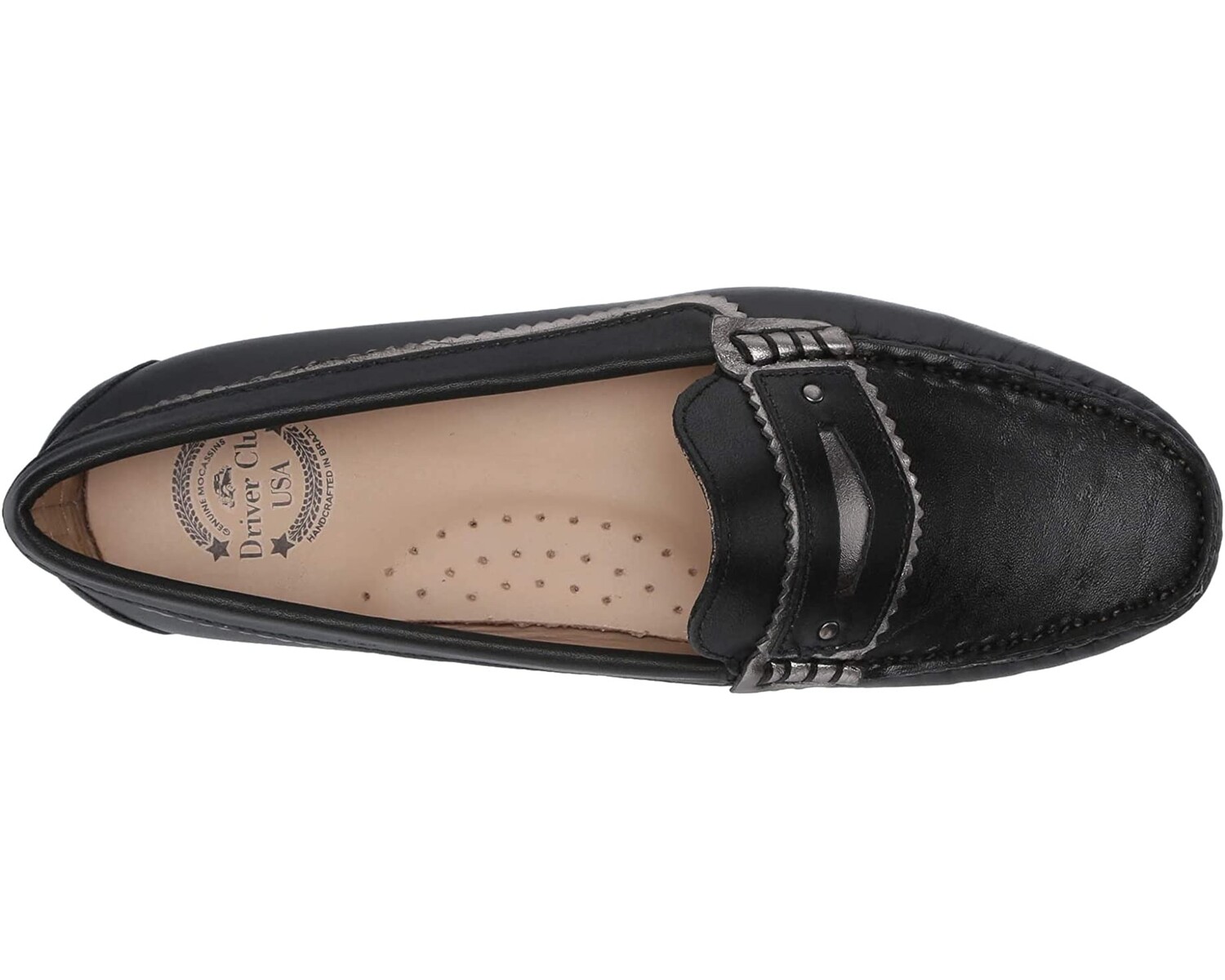 

Лоферы Women's Leather Made in Brazil Luxury Jagged Penny Driving Style Loafer Driver Club USA, черный