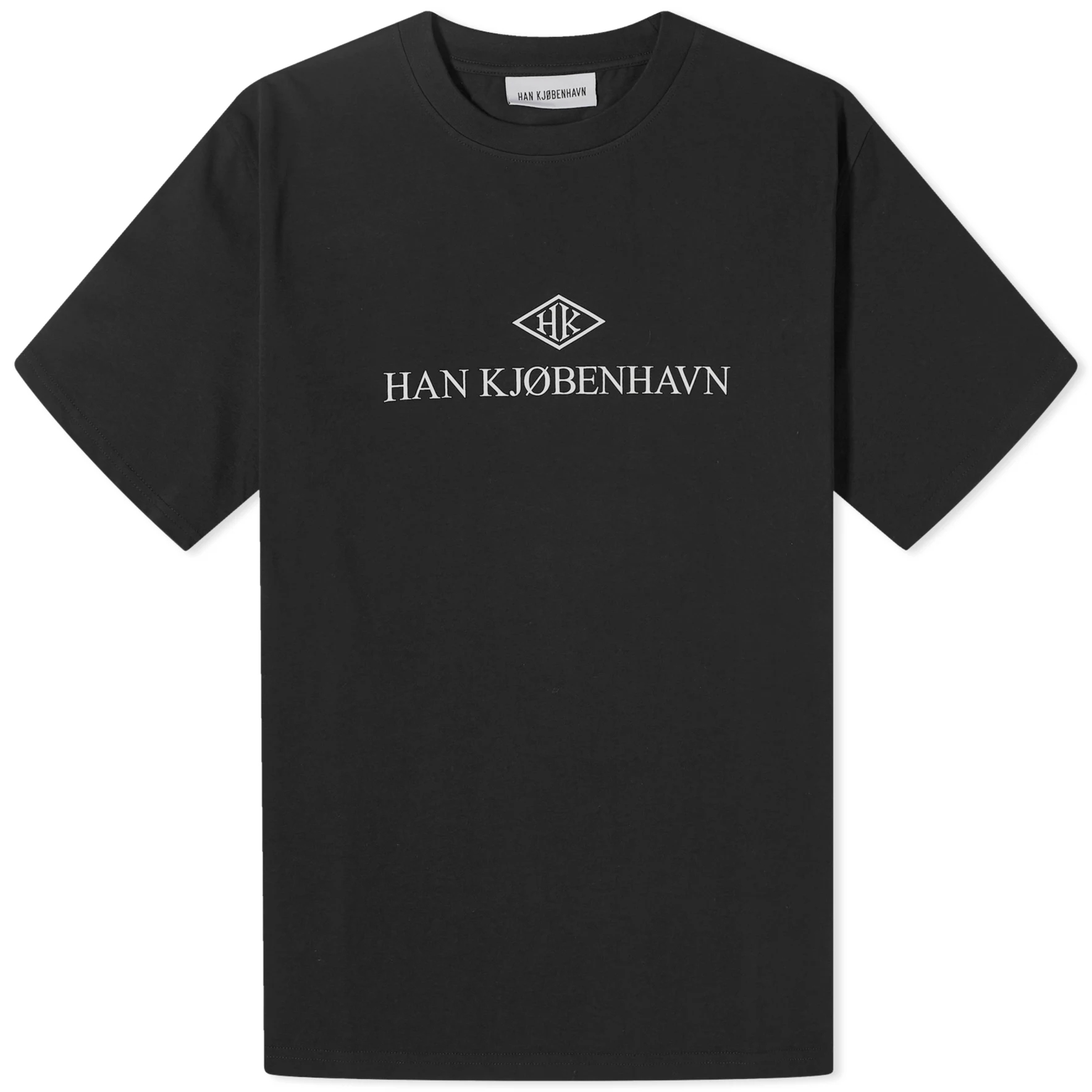 Футболка Han Kjobenhavn Hk Logo Boxy, черный брюки han kjobenhavn повседневные прямой силуэт размер xxl черный