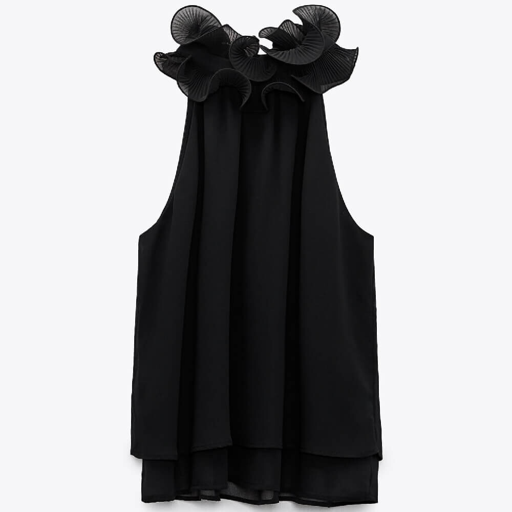 

Топ Zara Ruffled Halterneck, черный