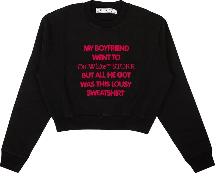 

Толстовка Off-White Boyfriend Flock Crewneck 'Black', черный