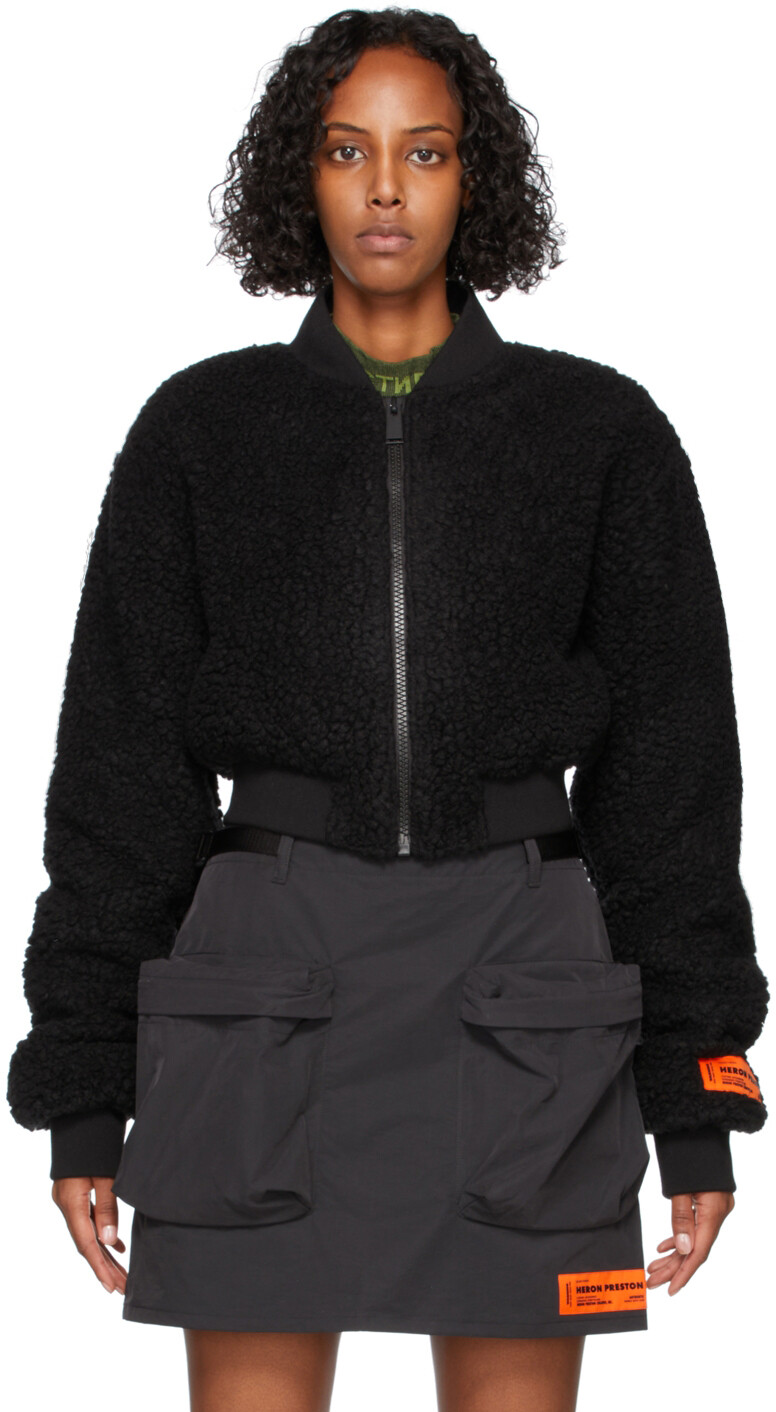 

Черный флисовый бомбер Heron Preston