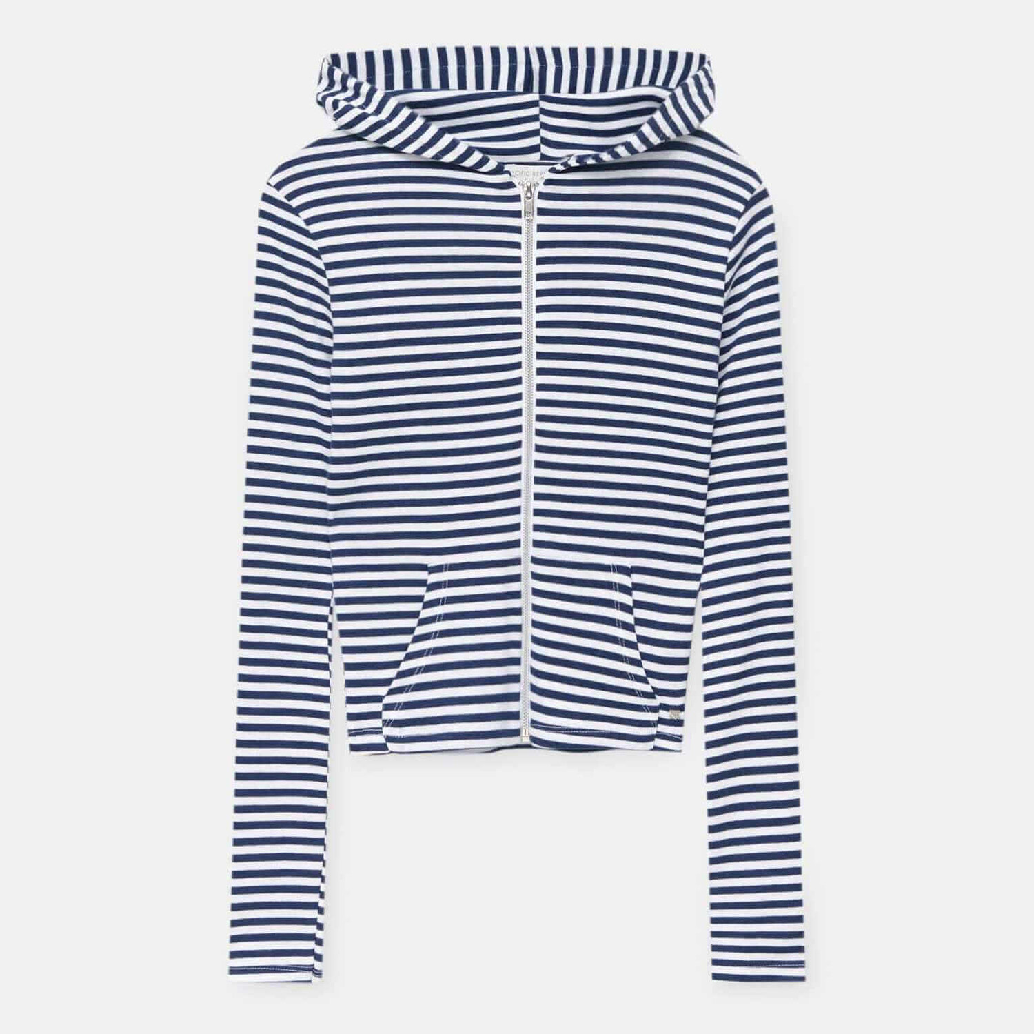 

Толстовка Pull&Bear Striped Hooded, темно-синий/белый