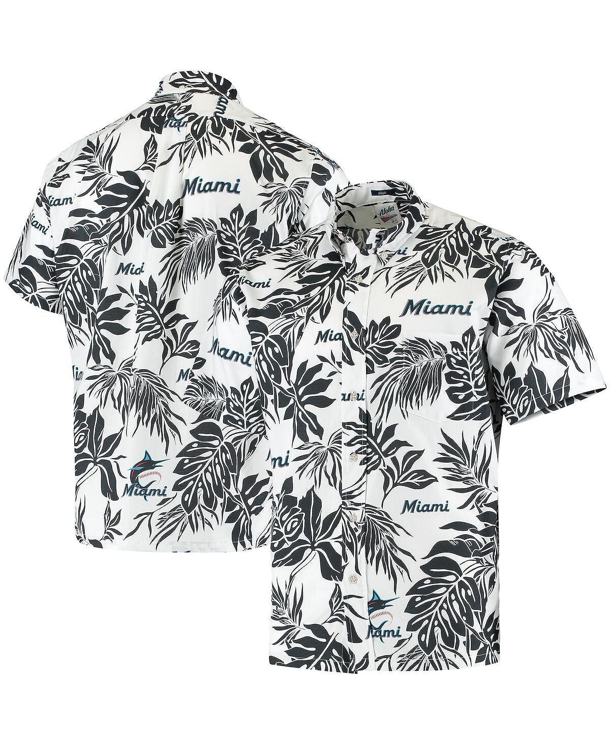 

Мужская белая рубашка на пуговицах miami marlins aloha Reyn Spooner, белый