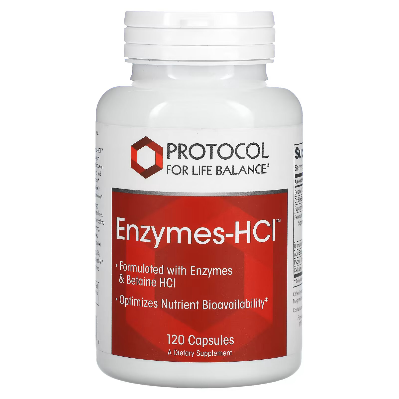 цена Protocol for Life Balance, Enzymes-HCI, 120 капсул