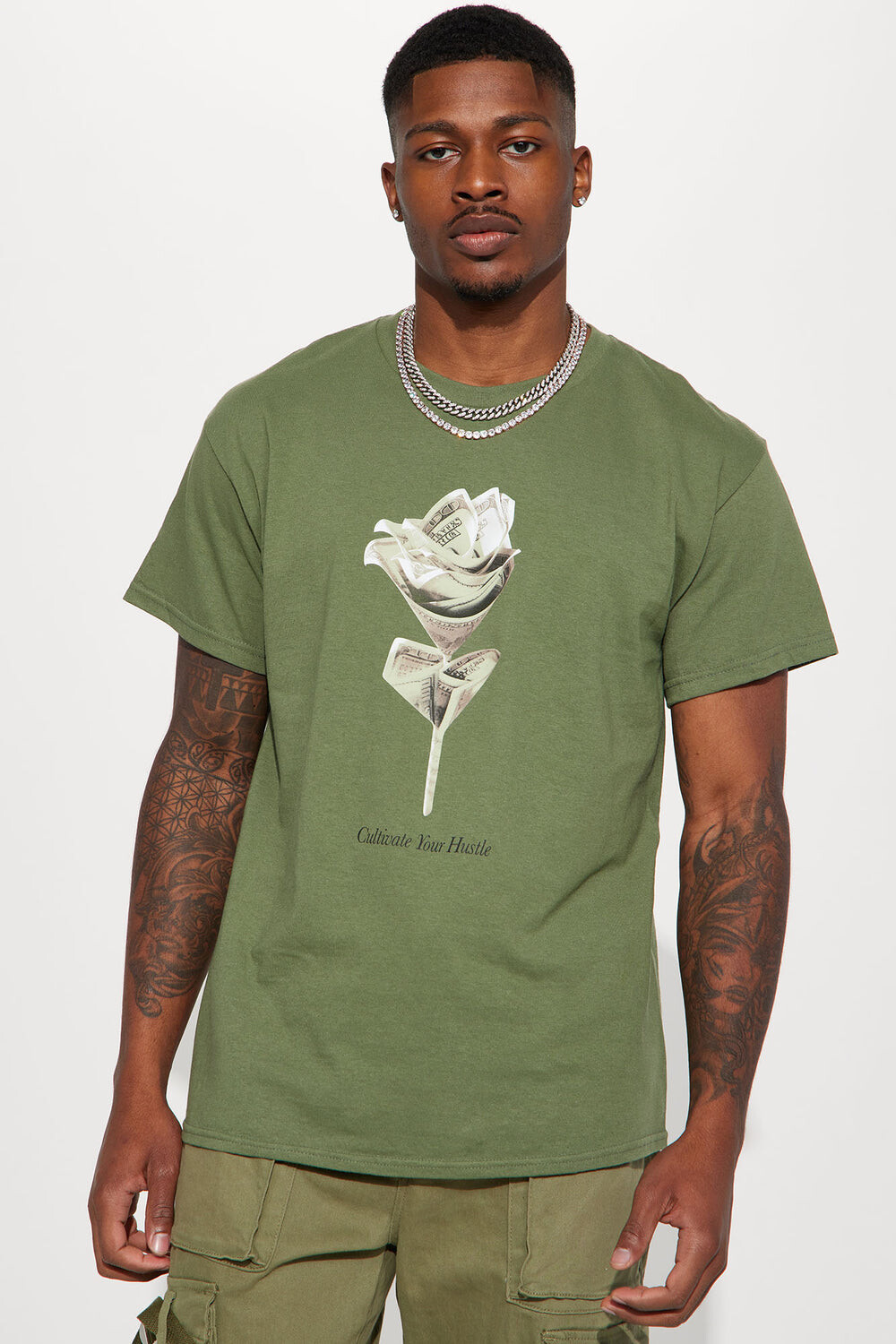 

Футболка Fashion Nova SPDN2120M, шалфей, Серый