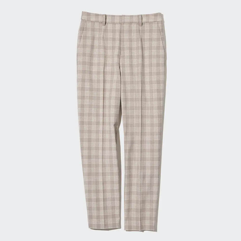 

Брюки Uniqlo Smart Checked Ankle Length, бежевый