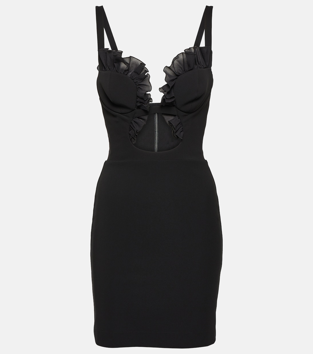 Мини-платье из джерси с оборками и вырезом Nensi Dojaka, черный трусы женские infinity lingerie nensi черный