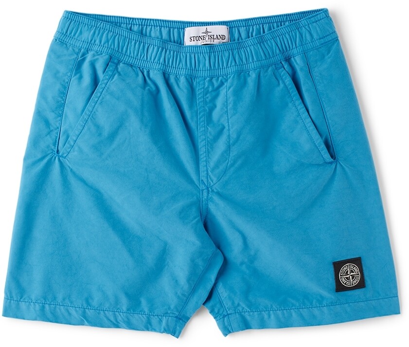 

Детские синие плавательные шорты из матового нейлона Stone Island Junior