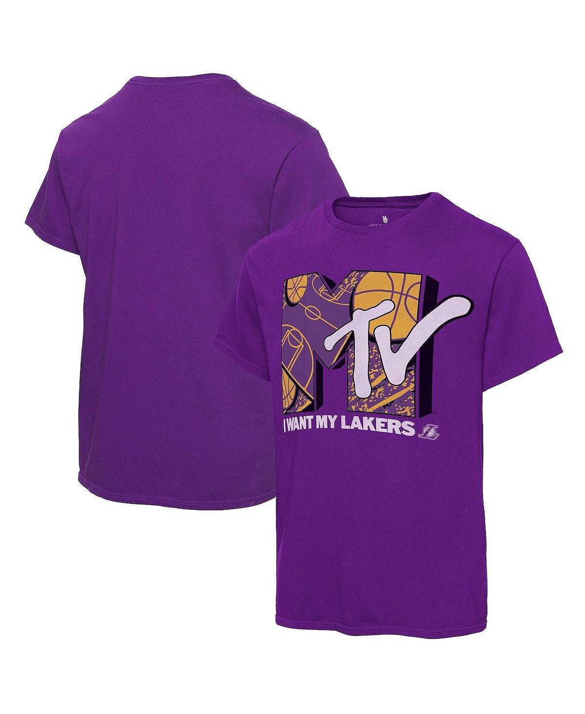 

Мужская фиолетовая футболка los angeles lakers nba x mtv i want my Junk Food, фиолетовый