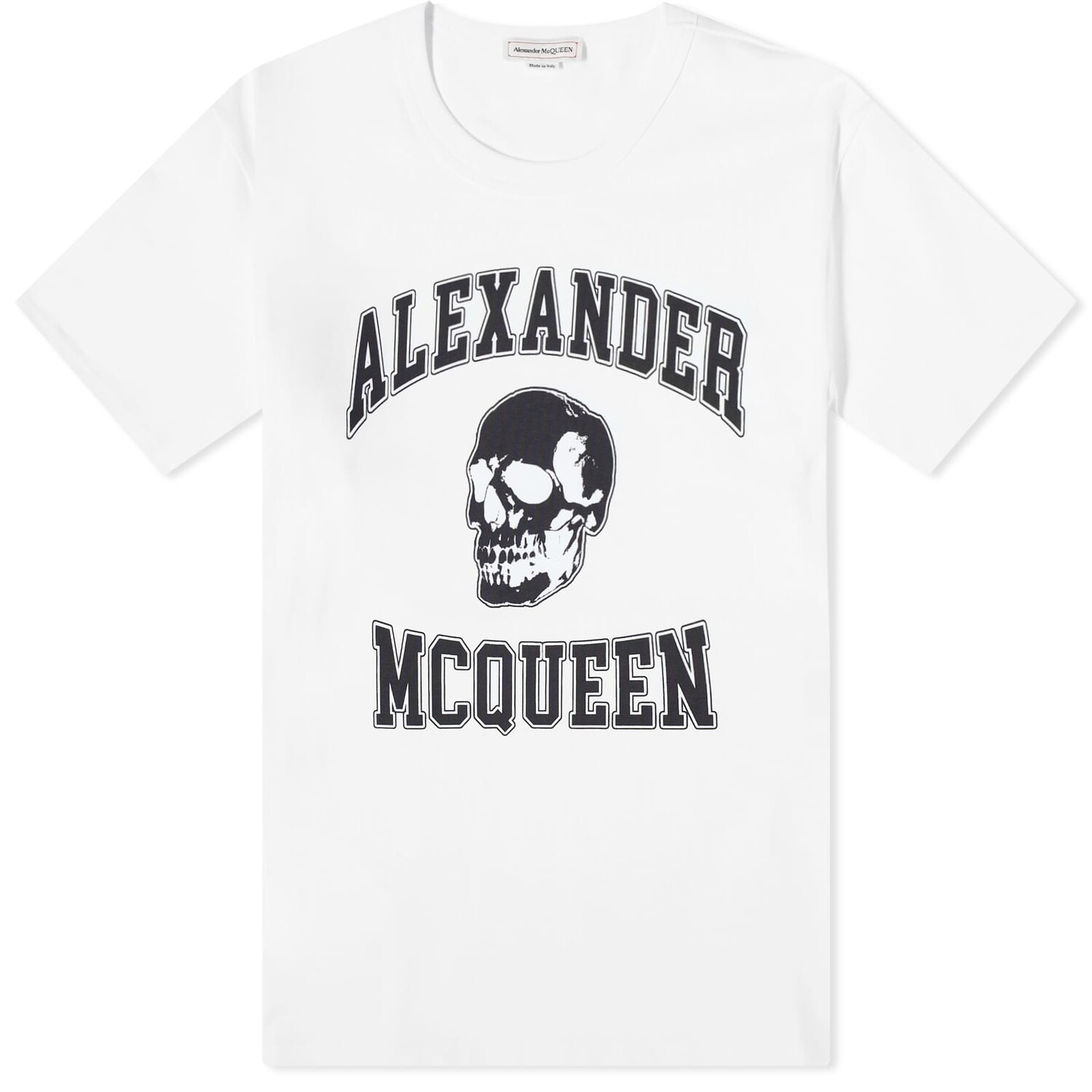 

Футболка Alexander McQueen Varsity Skull Print, белый/черный