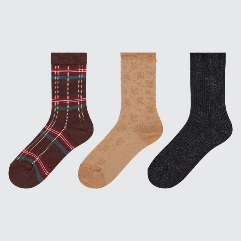

Набор носков Uniqlo Girls Checked (three Pairs), коричневый/черный