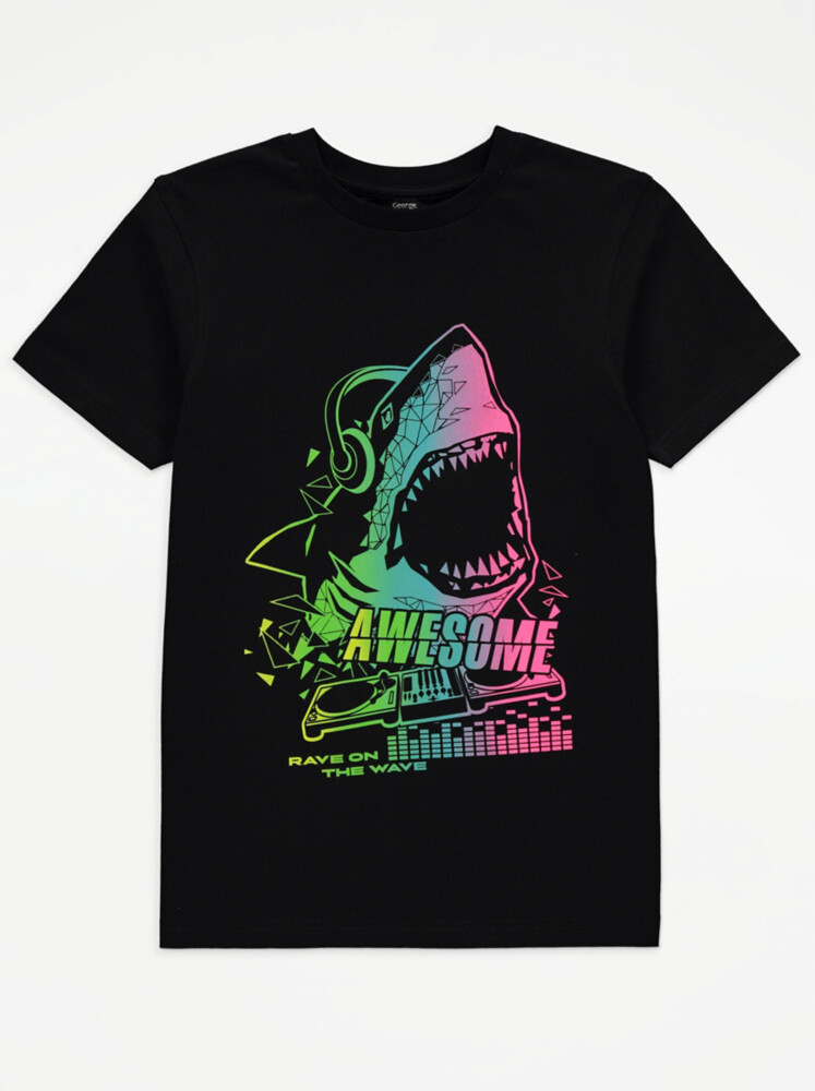 

Черная футболка Awesome Rainbow Shark George., черный