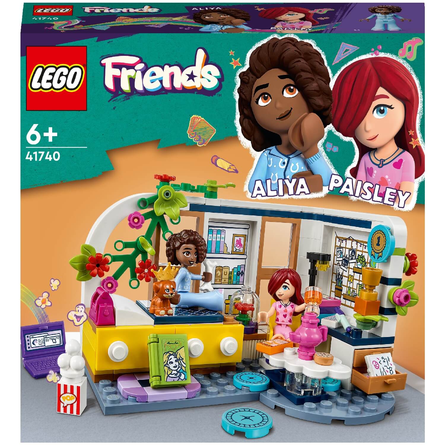 конструктор lego friends комната алии 41740 l Конструктор LEGO Friends Пижамная вечеринка в комнате Алии 41740, 209 деталей