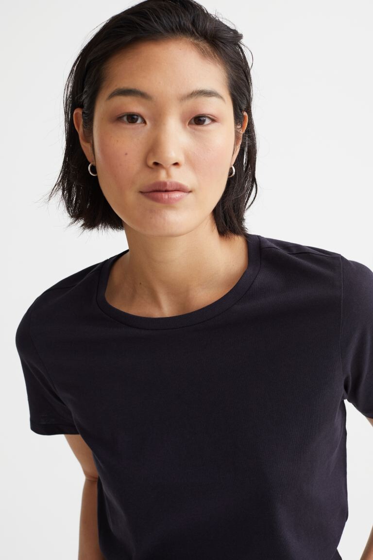 

Хлопковая футболка H&M, темно-синий
