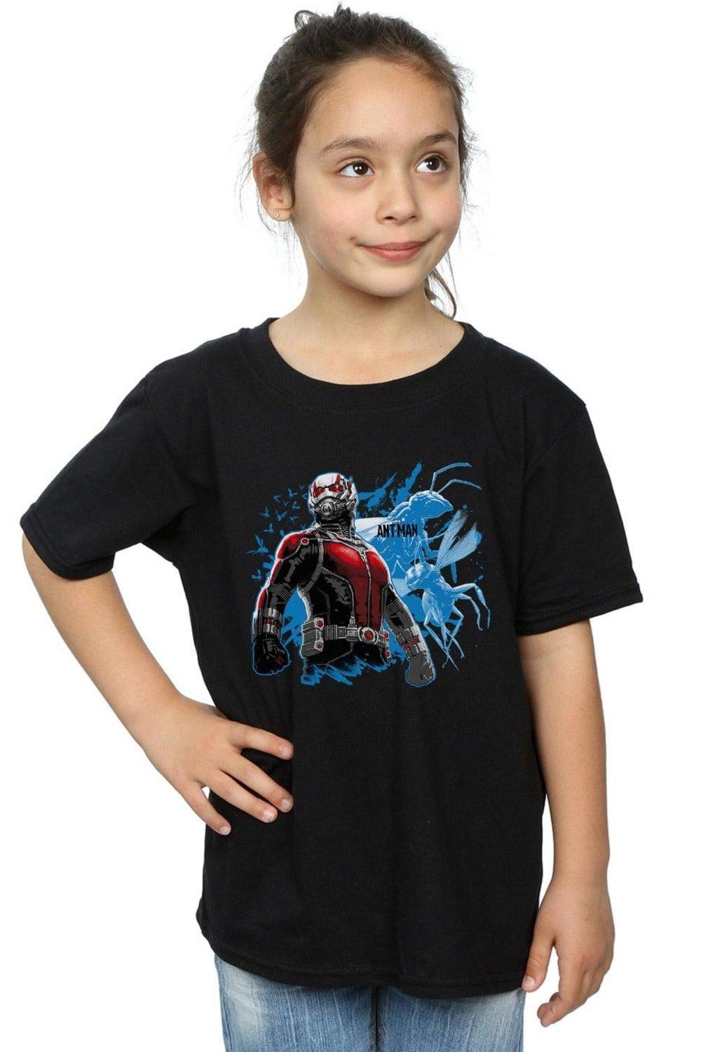 Хлопковая футболка «Человек-муравей» Marvel, черный