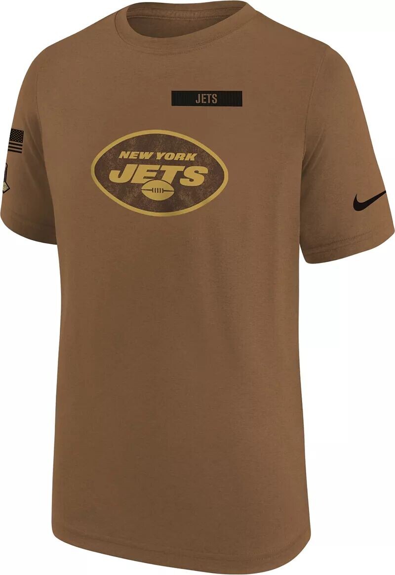 

Коричневая футболка Nike Youth New York Jets 2023 Salute to Service