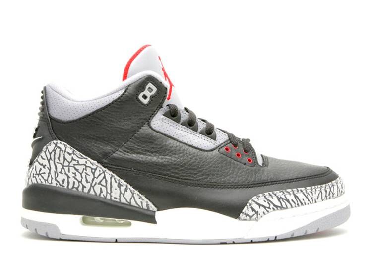 

Кроссовки AIR JORDAN 3 RETRO 'BLACK CEMENT' 2001, черный