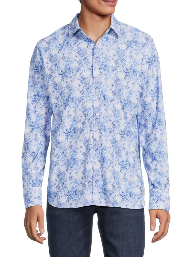 

Рубашка с принтом классического кроя Basinger Robert Graham, цвет Blue White