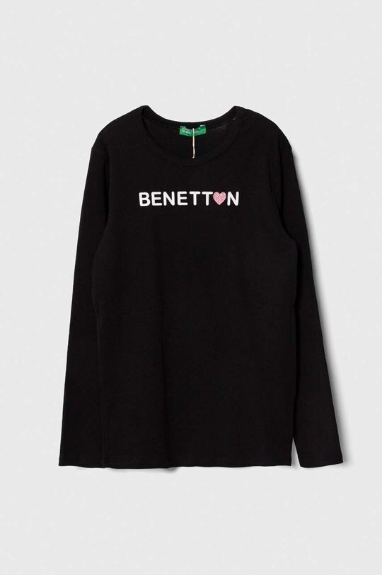 

United Colors of Benetton Детская хлопковая футболка с длинными рукавами, черный