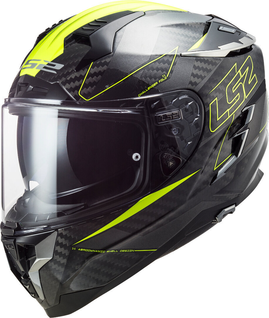 LS2 FF327 Challenger Fold Carbon Шлем, желтый