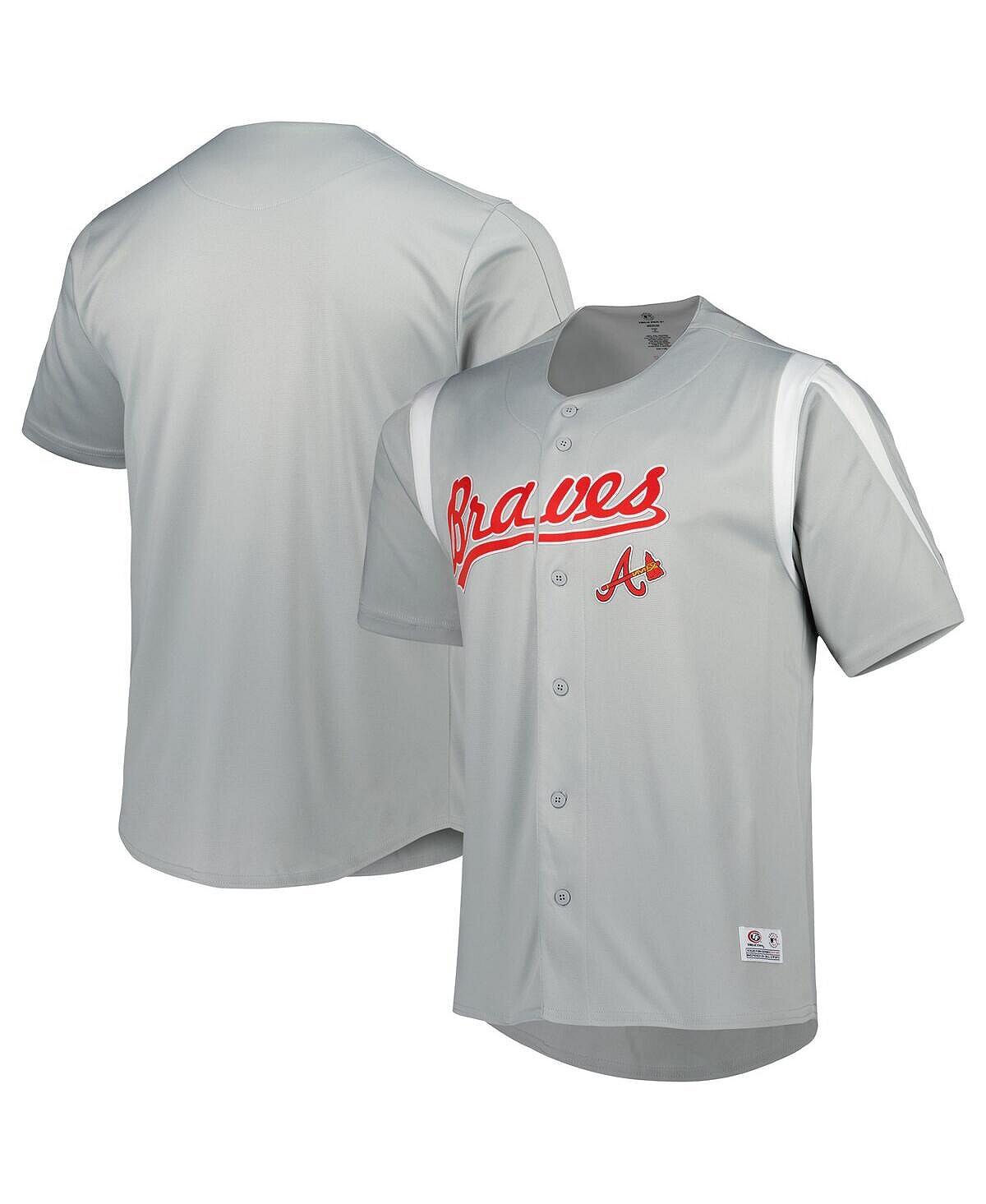 

Мужская серая футболка atlanta braves chase Stitches, серый