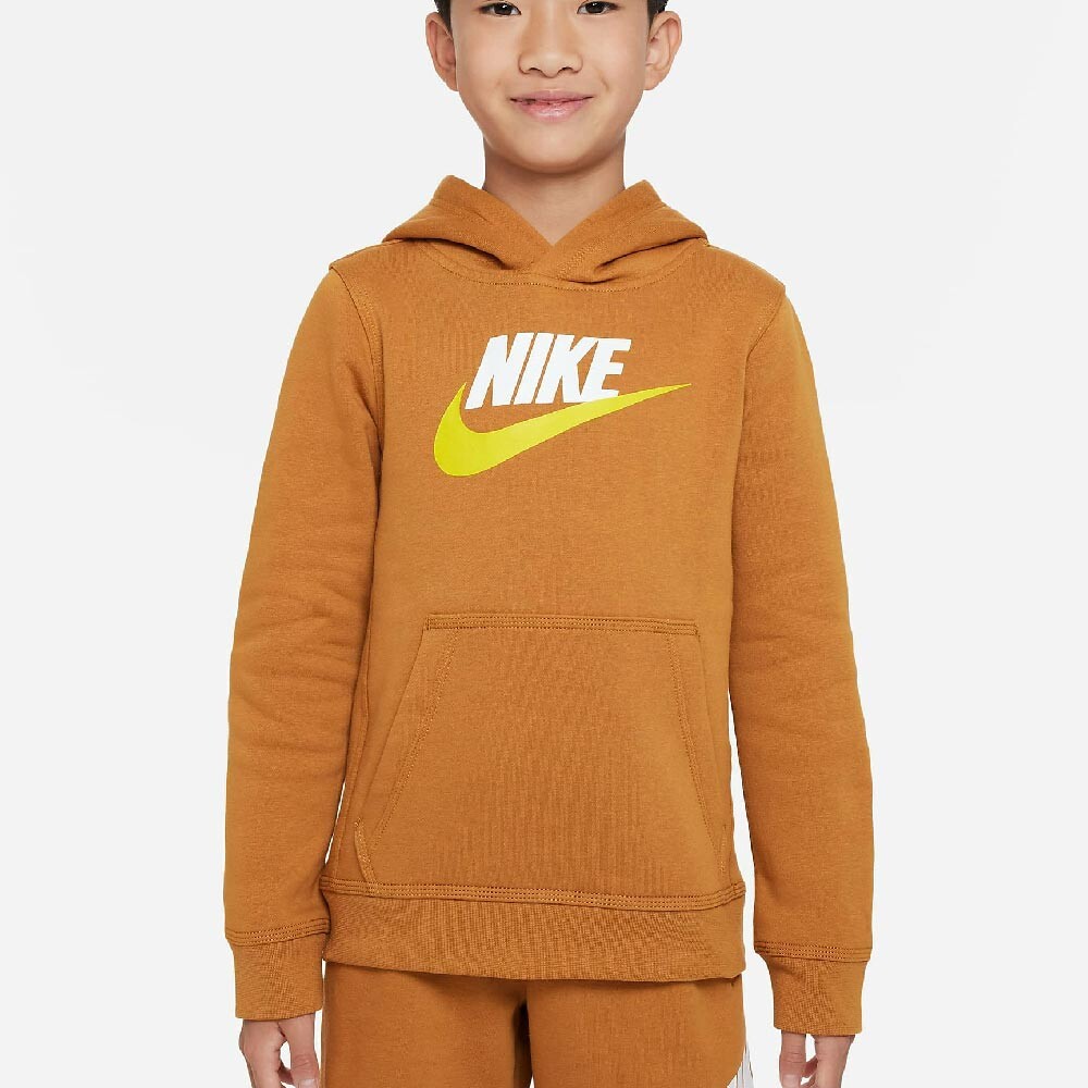

Худи Nike Sportswear Club Fleece Big Kids’ Pullover, коричневый//белый/желтый