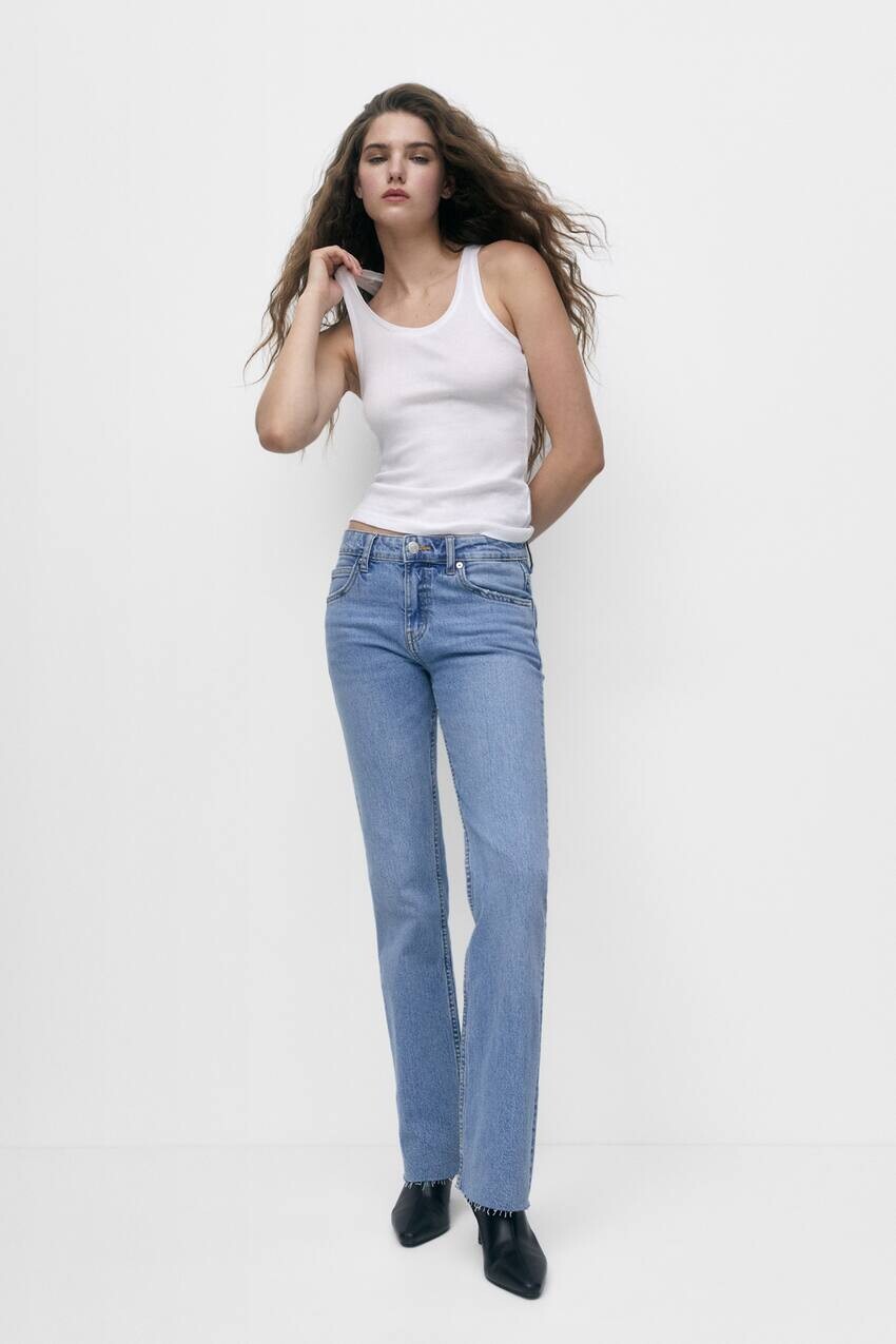

Джинсы с заниженной талией Pull&Bear, синий