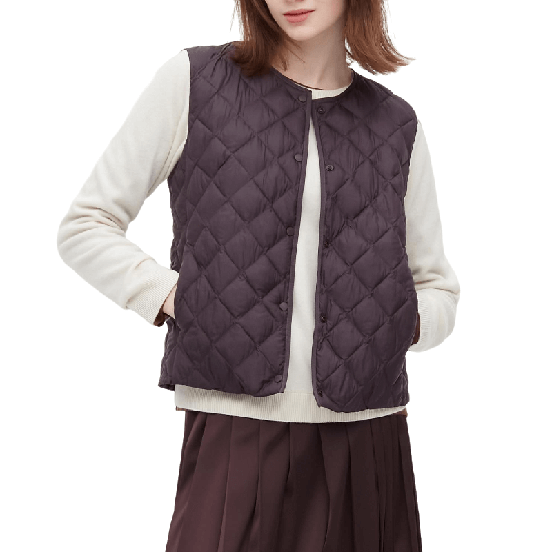 Жилет утепленный Uniqlo Warm padded quilted, фиолетовый - фото