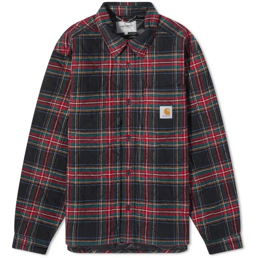 цена Стеганая куртка-рубашка в клетку Carhartt WIP Wiles, черный/красный/синий