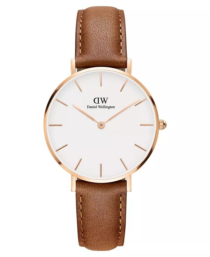 

Женские коричневые кожаные часы Petite Durham 32 мм Daniel Wellington, коричневый