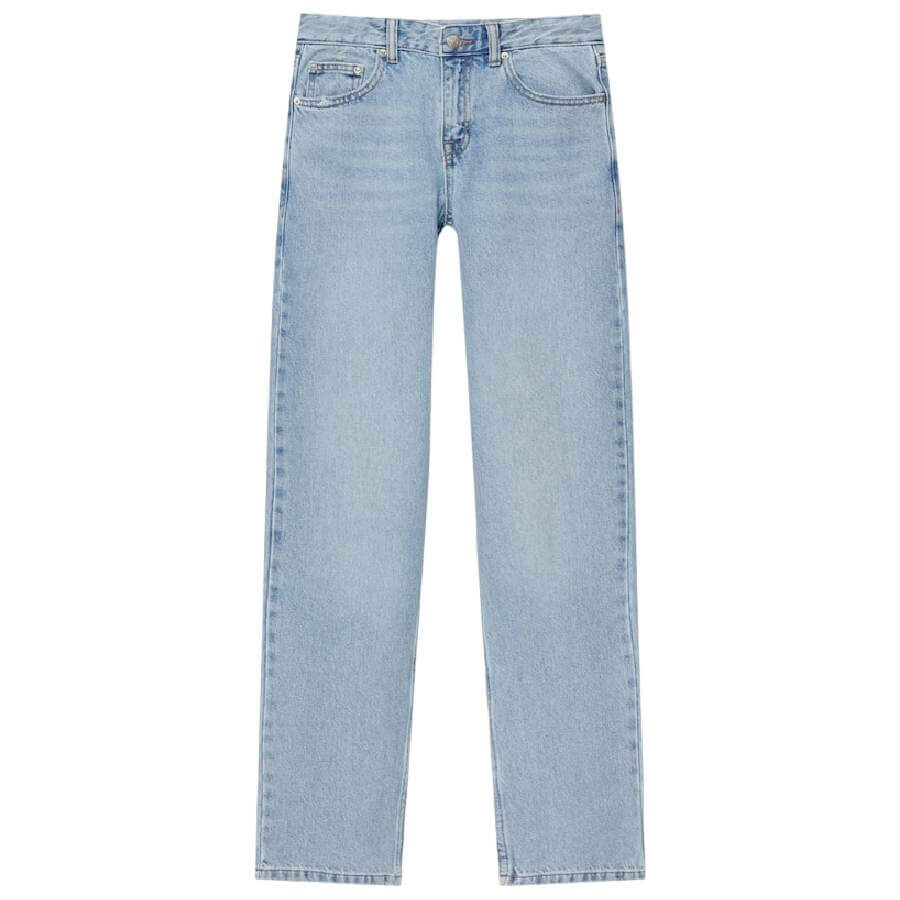 

Джинсы Pull&Bear Mid-waist Straight Leg, голубой