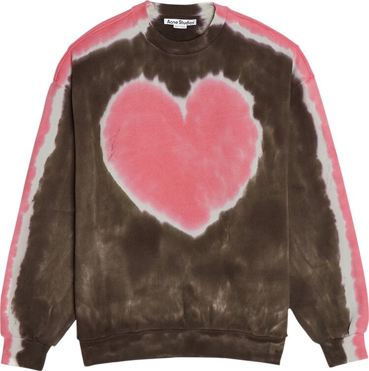 

Толстовка Acne Studios Fyre Coeur Crew Sweatshirt 'Dark Brown/Pink', разноцветный