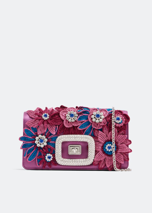 

Сумка ROGER VIVIER Viv' Choc Fleur mini bag, фиолетовый