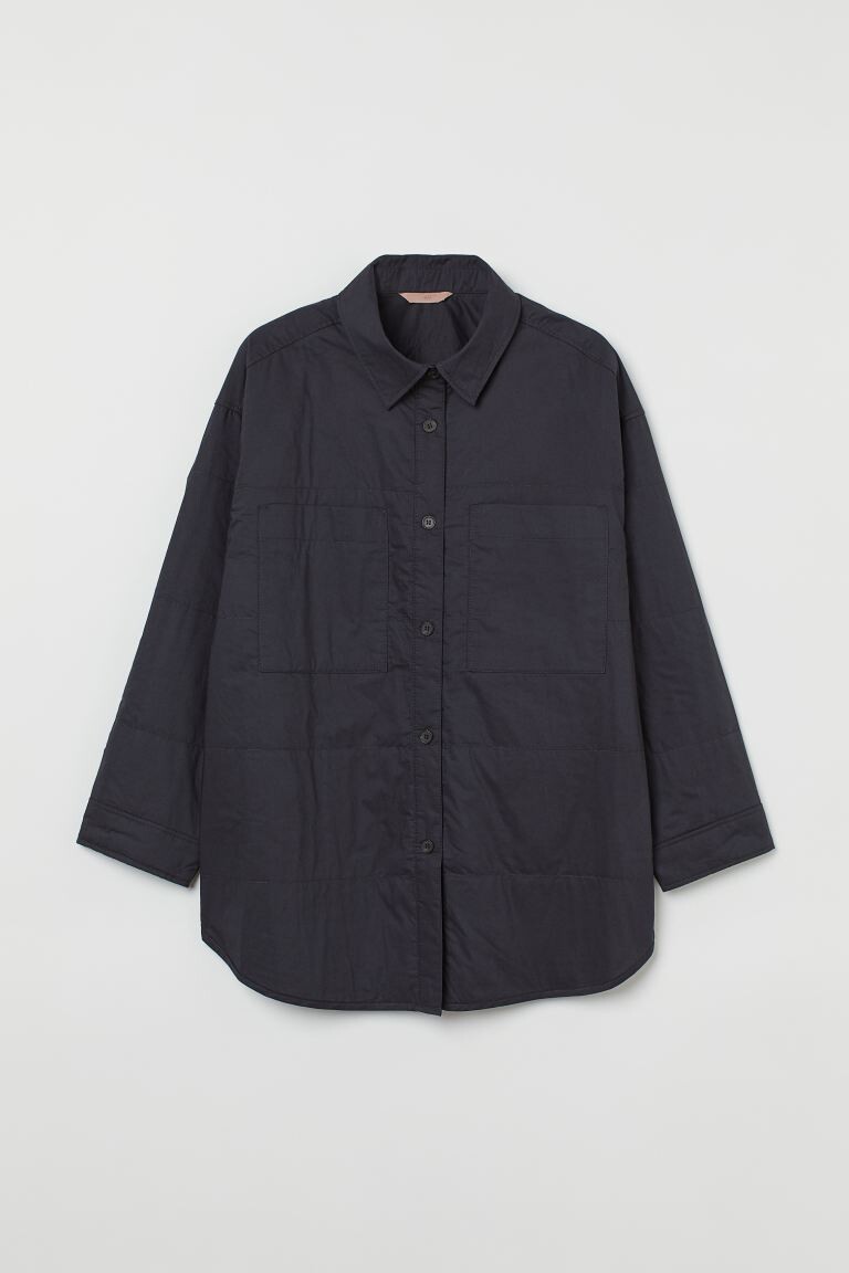 

H&M+ Утепленная куртка-рубашка, темно-серый