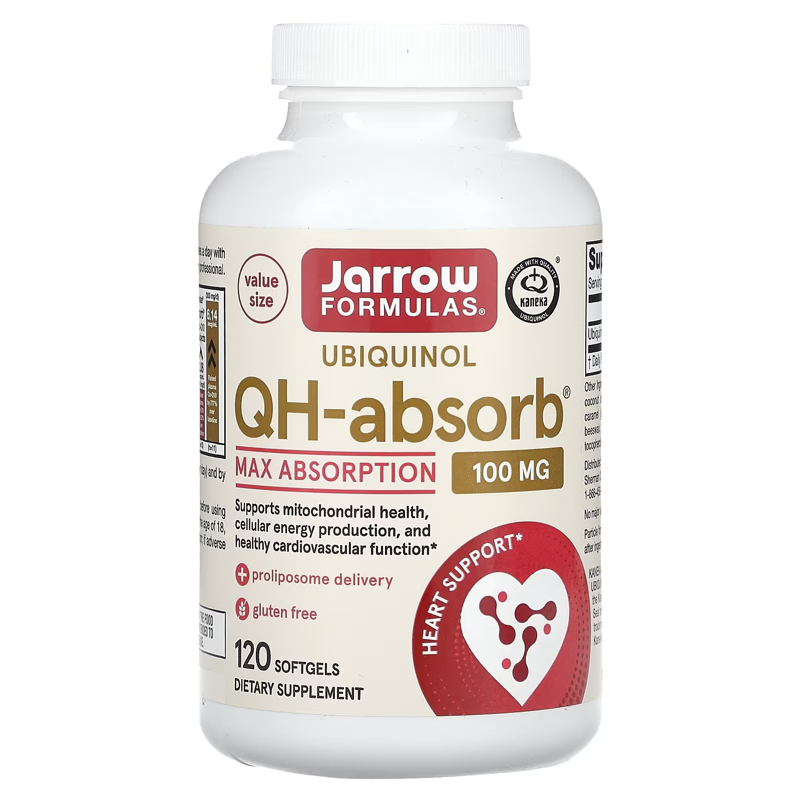 Убихинол Jarrow Formulas QH-Absorb Max Absorb 100 мг, 120 таблеток пищевая добавка jarrow formulas vegan mmethyl b 12 вишня 90 жевательных таблеток