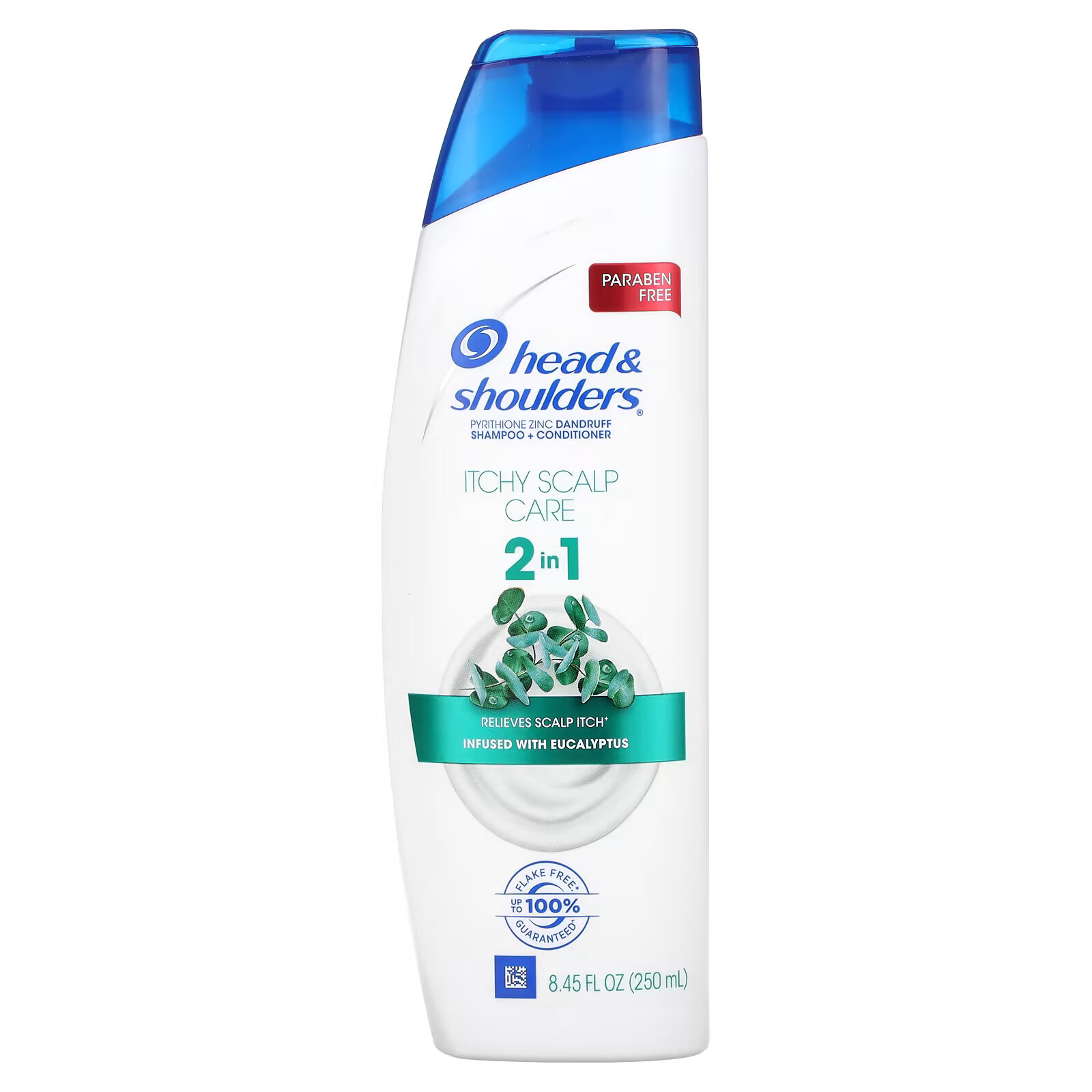 Head & Shoulders, Средство для защиты от зуда кожи головы, шампунь и кондиционер 2 в 1, с эвкалиптом, 250 мл (8,45 жидк. Унции) - фото