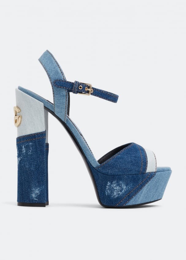 

Сандалии DOLCE&GABBANA Patchwork denim platform sandals, синий