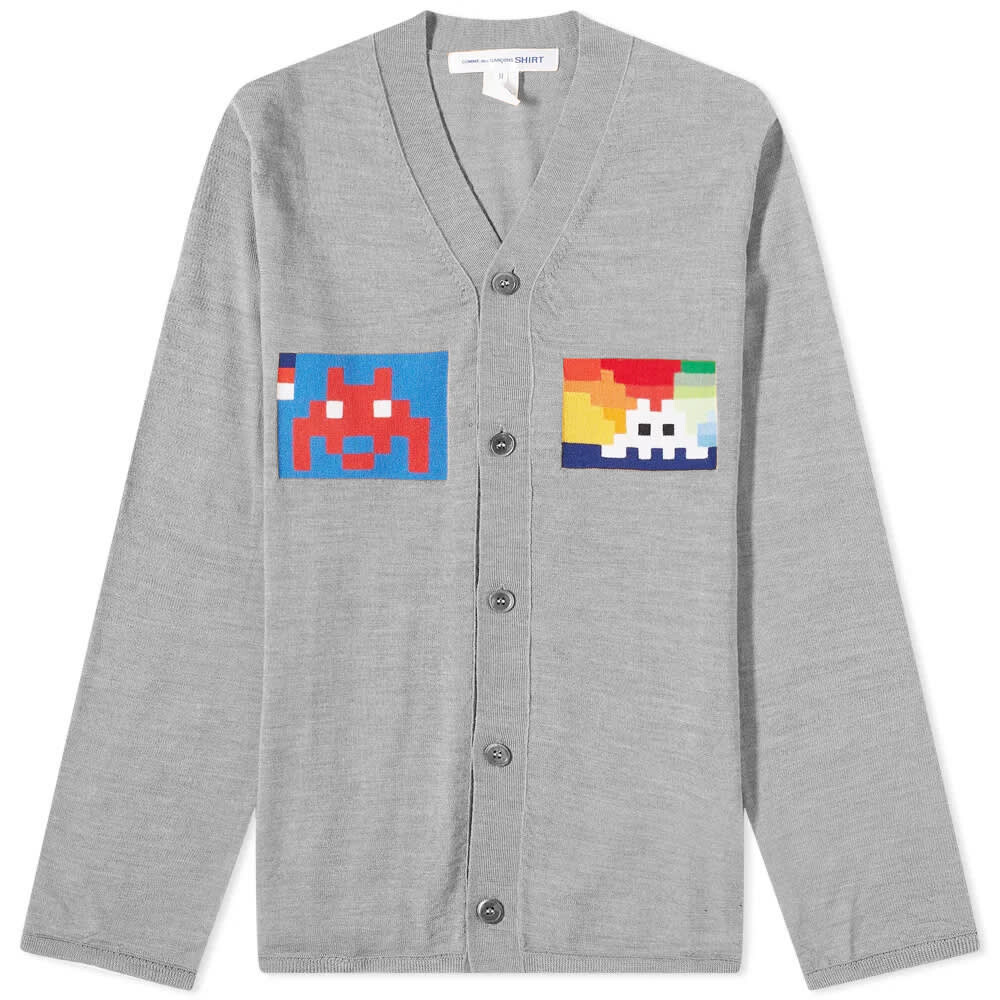 

Джемпер Comme des Garçons SHIRT Invader Graphic Cardigan, Серый