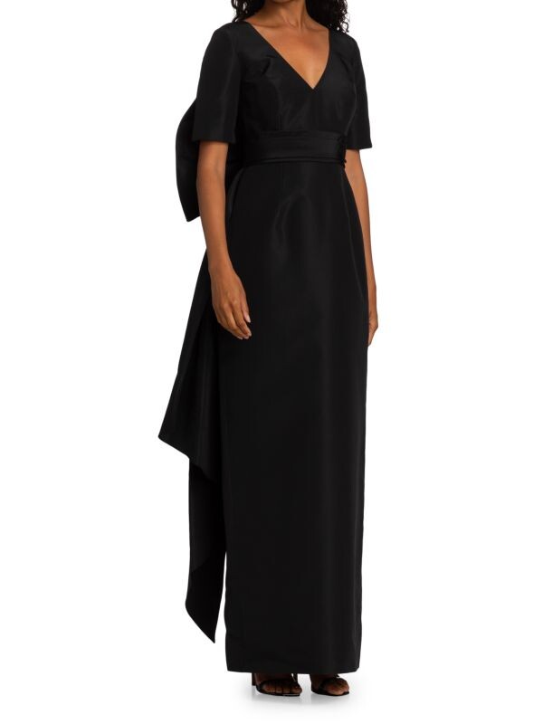 

Шелковое платье с бантом на спине Carolina Herrera Black