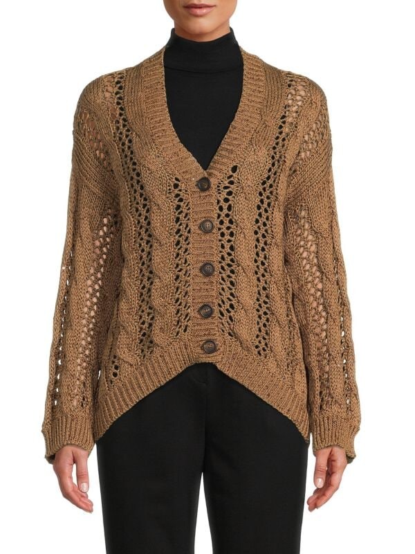 

Кардиган с Косами Brunello Cucinelli Sand castle из шелковой пряжи