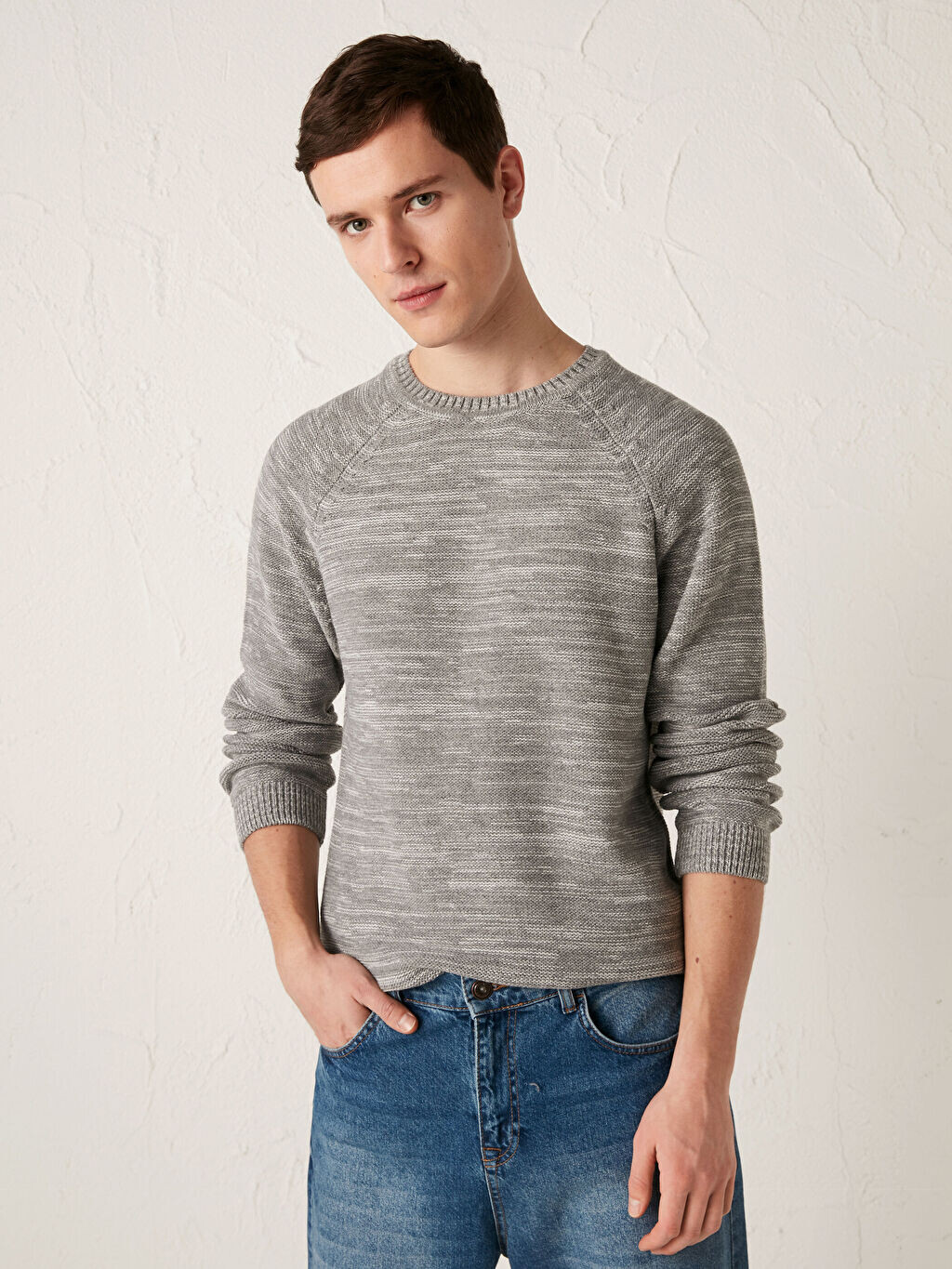 

Трикотажный свитер с круглым вырезом LCW Casual