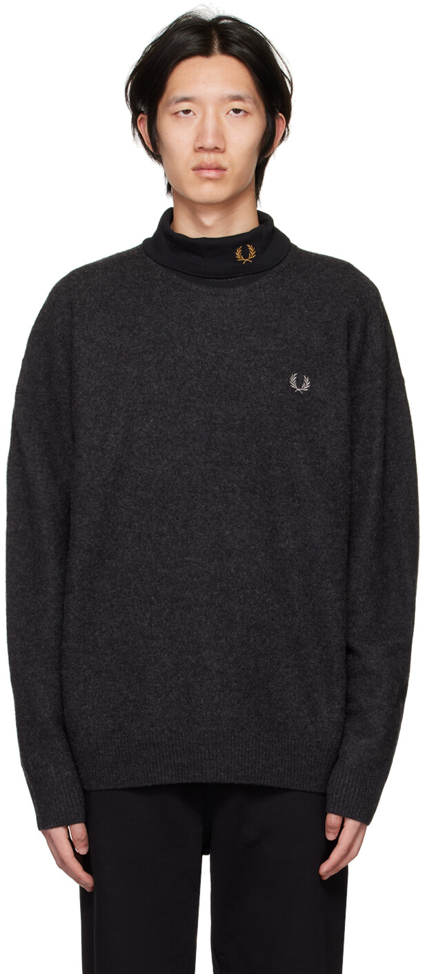 

Черный меланжевый свитер Fred Perry